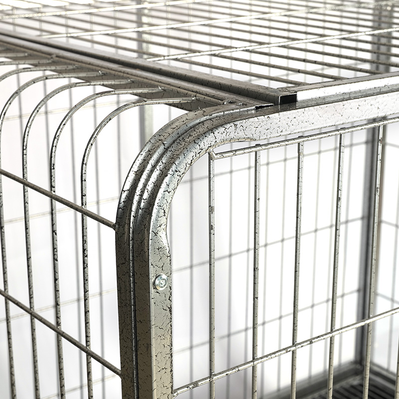 BT-125 bilugan na sulok metal wire na natitiklop na hawla ng aso