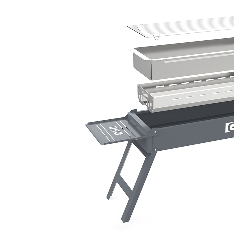 Panlabas na nakatiklop na hugis -parihaba na barbecue grill