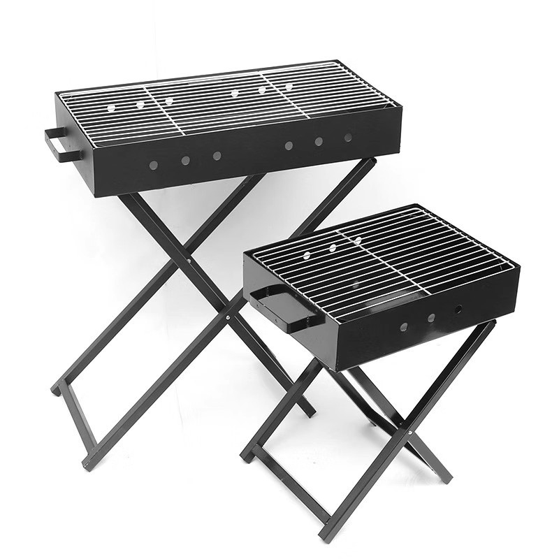 Hindi kinakalawang na asero na natitiklop na portable X-shaped barbecue grill