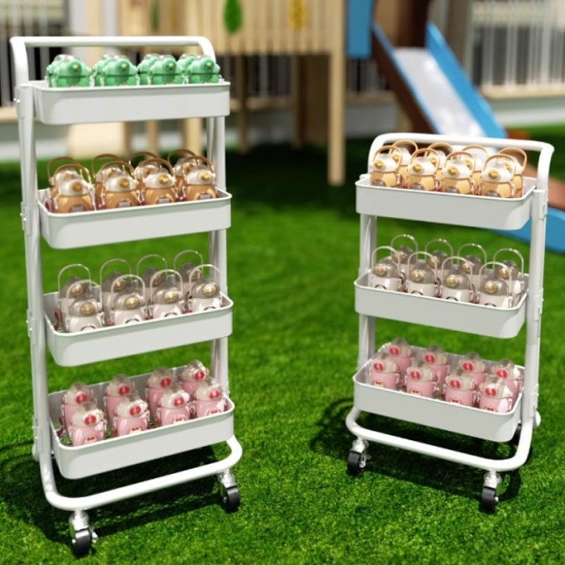 Sahig multi-tier solong hawakan mobile trolley shelf