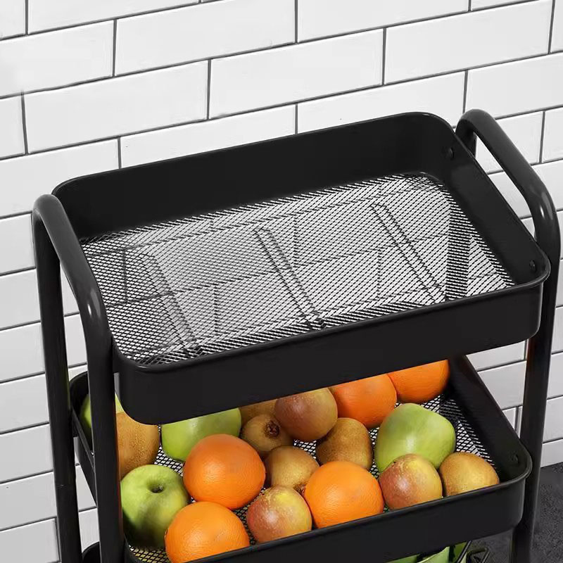 Sahig multi-tier dobleng hawakan mobile trolley shelf