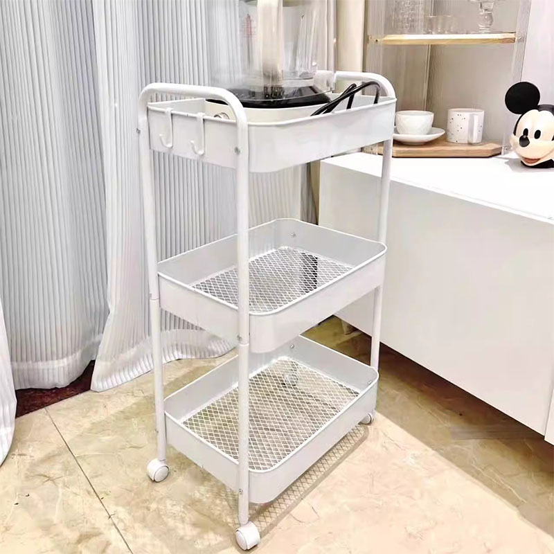 Sahig multi-tier dobleng hawakan mobile trolley shelf