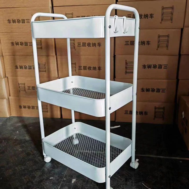 Sahig multi-tier dobleng hawakan mobile trolley shelf